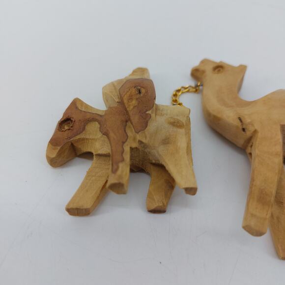 Nativity Donkey Camels Olive Wood Holy Land Figures Carved - Picture 16 of 16